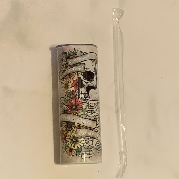 Floral Skull Tumbler (NWT) - Picture 6 of 6